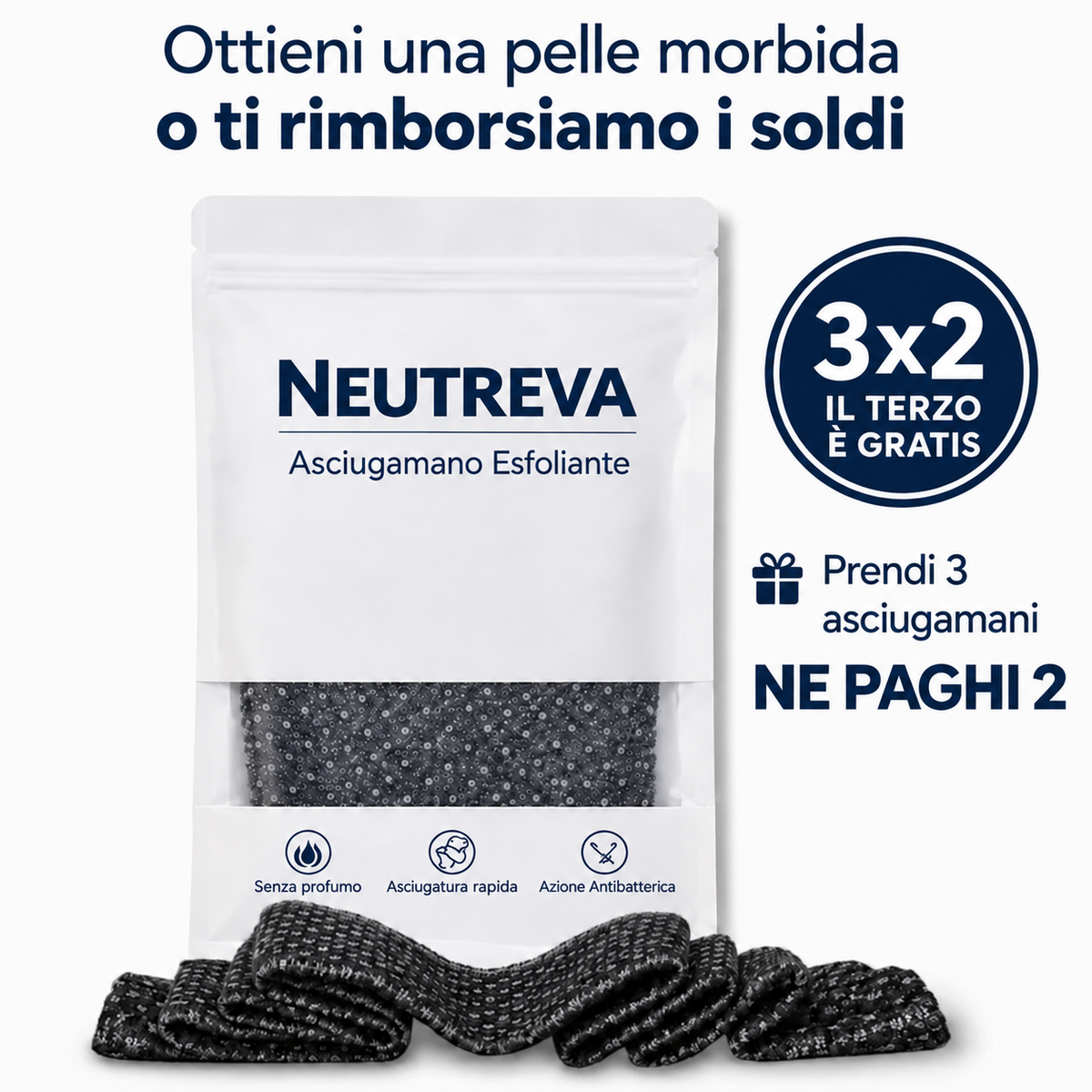 Asciugamano esfoliante antibatterico per la doccia